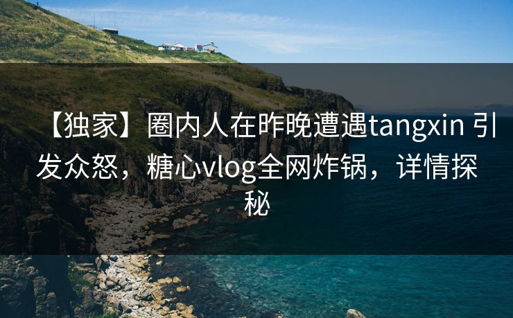 【独家】圈内人在昨晚遭遇tangxin 引发众怒，糖心vlog全网炸锅，详情探秘