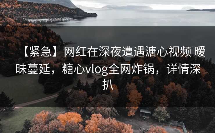 【紧急】网红在深夜遭遇溏心视频 暧昧蔓延,糖心vlog全网炸锅,详情深扒 【紧急】网红在深夜遭遇溏心视频 暧昧蔓延,糖心vlog全网炸锅,详情深扒